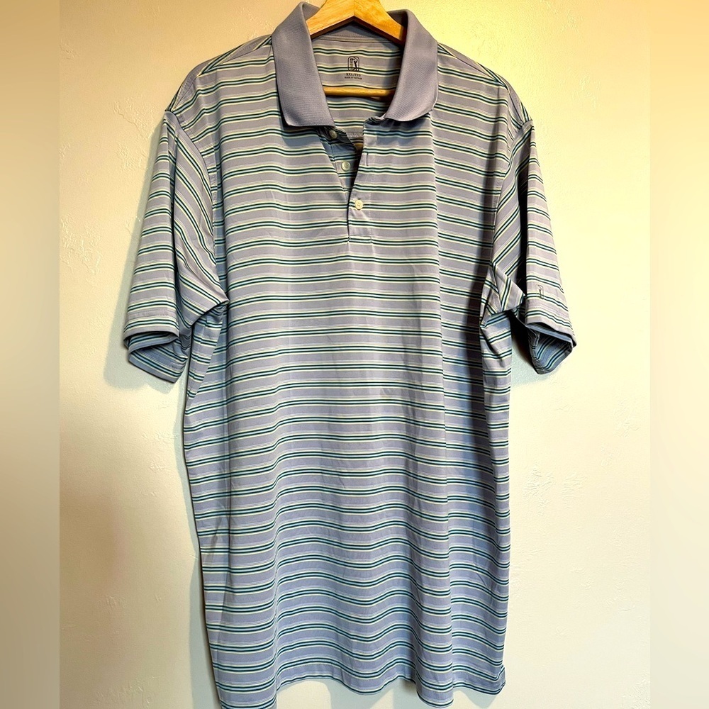 PGA Tour Striped Polo Shirt XXL